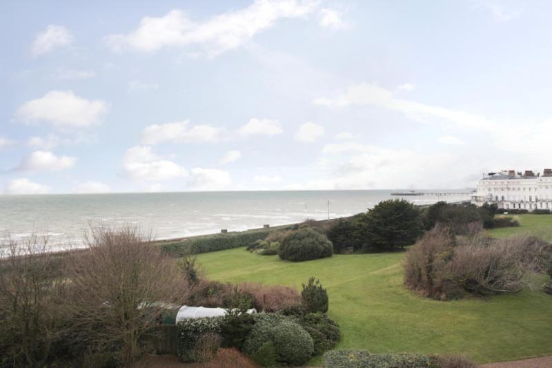 Sea view over the private communal gardens from the apartment